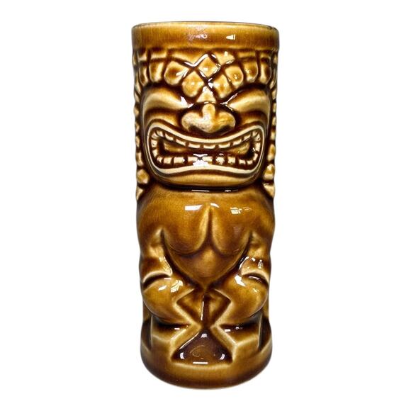 Vintage Orchids of Hawaii Green Tiki Mug Made in Japan Ceramic Drink Mug Cup. - Picture 3 of 12